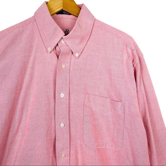 Alan Flusser Pink Cotton Button Down Pocket Long Sleeve Casual Dress Shirt - Picture 3 of 11